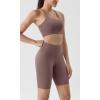 imageODODOS Tummy Control Compression Shorts for Women 4quot  6quot  8quot  10quot High Waist Workout Biker Shorts with Inner PocketPurple Taupe
