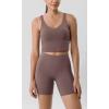 imageODODOS Tummy Control Compression Shorts for Women 4quot  6quot  8quot  10quot High Waist Workout Biker Shorts with Inner PocketPurple Taupe