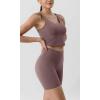 imageODODOS Tummy Control Compression Shorts for Women 4quot  6quot  8quot  10quot High Waist Workout Biker Shorts with Inner PocketPurple Taupe