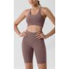 imageODODOS Tummy Control Compression Shorts for Women 4quot  6quot  8quot  10quot High Waist Workout Biker Shorts with Inner PocketPurple Taupe