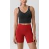 imageODODOS Tummy Control Compression Shorts for Women 4quot  6quot  8quot  10quot High Waist Workout Biker Shorts with Inner PocketRed