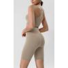 imageODODOS Tummy Control Compression Shorts for Women 4quot  6quot  8quot  10quot High Waist Workout Biker Shorts with Inner PocketShaker Beige