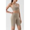 imageODODOS Tummy Control Compression Shorts for Women 4quot  6quot  8quot  10quot High Waist Workout Biker Shorts with Inner PocketShaker Beige