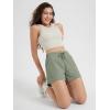 imageODODOS Womens Athletic Shorts 35 High Waisted Lightweight Ripstop Quick Dry Workout Running Casual Shorts with PocketsSeagrass