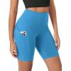 imageODODOS Womens Tummy Control Biker Shorts 20 with Pockets High Waist Athletic Workout Yoga Shorts35 5quot 8quot  10quot InseamAzure