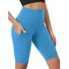 imageODODOS Womens Tummy Control Biker Shorts 20 with Pockets High Waist Athletic Workout Yoga Shorts35 5quot 8quot  10quot InseamAzure