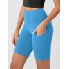 imageODODOS Womens Tummy Control Biker Shorts 20 with Pockets High Waist Athletic Workout Yoga Shorts35 5quot 8quot  10quot InseamAzure
