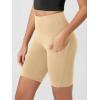 imageODODOS Womens Tummy Control Biker Shorts 20 with Pockets High Waist Athletic Workout Yoga Shorts35 5quot 8quot  10quot InseamBeige