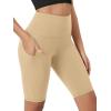 imageODODOS Womens Tummy Control Biker Shorts 20 with Pockets High Waist Athletic Workout Yoga Shorts35 5quot 8quot  10quot InseamBeige