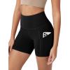 imageODODOS Womens Tummy Control Biker Shorts 20 with Pockets High Waist Athletic Workout Yoga Shorts35 5quot 8quot  10quot InseamBlack