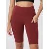 imageODODOS Womens Tummy Control Biker Shorts 20 with Pockets High Waist Athletic Workout Yoga Shorts35 5quot 8quot  10quot InseamBrick Red