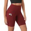 imageODODOS Womens Tummy Control Biker Shorts 20 with Pockets High Waist Athletic Workout Yoga Shorts35 5quot 8quot  10quot InseamBrick Red