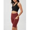 imageODODOS Womens Tummy Control Biker Shorts 20 with Pockets High Waist Athletic Workout Yoga Shorts35 5quot 8quot  10quot InseamBrick Red