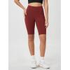 imageODODOS Womens Tummy Control Biker Shorts 20 with Pockets High Waist Athletic Workout Yoga Shorts35 5quot 8quot  10quot InseamBrick Red
