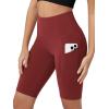 imageODODOS Womens Tummy Control Biker Shorts 20 with Pockets High Waist Athletic Workout Yoga Shorts35 5quot 8quot  10quot InseamBrick Red