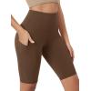 imageODODOS Womens Tummy Control Biker Shorts 20 with Pockets High Waist Athletic Workout Yoga Shorts35 5quot 8quot  10quot InseamBrunette