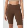 imageODODOS Womens Tummy Control Biker Shorts 20 with Pockets High Waist Athletic Workout Yoga Shorts35 5quot 8quot  10quot InseamBrunette