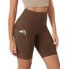 imageODODOS Womens Tummy Control Biker Shorts 20 with Pockets High Waist Athletic Workout Yoga Shorts35 5quot 8quot  10quot InseamBrunette