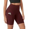 imageODODOS Womens Tummy Control Biker Shorts 20 with Pockets High Waist Athletic Workout Yoga Shorts35 5quot 8quot  10quot InseamBurgundy