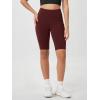 imageODODOS Womens Tummy Control Biker Shorts 20 with Pockets High Waist Athletic Workout Yoga Shorts35 5quot 8quot  10quot InseamBurgundy