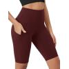 imageODODOS Womens Tummy Control Biker Shorts 20 with Pockets High Waist Athletic Workout Yoga Shorts35 5quot 8quot  10quot InseamBurgundy