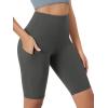 imageODODOS Womens Tummy Control Biker Shorts 20 with Pockets High Waist Athletic Workout Yoga Shorts35 5quot 8quot  10quot InseamCharcoal
