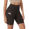 imageODODOS Womens Tummy Control Biker Shorts 20 with Pockets High Waist Athletic Workout Yoga Shorts35 5quot 8quot  10quot InseamDark Brown