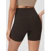 imageODODOS Womens Tummy Control Biker Shorts 20 with Pockets High Waist Athletic Workout Yoga Shorts35 5quot 8quot  10quot InseamDark Brown