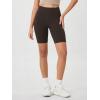 imageODODOS Womens Tummy Control Biker Shorts 20 with Pockets High Waist Athletic Workout Yoga Shorts35 5quot 8quot  10quot InseamDark Brown