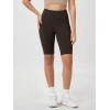 imageODODOS Womens Tummy Control Biker Shorts 20 with Pockets High Waist Athletic Workout Yoga Shorts35 5quot 8quot  10quot InseamDark Brown