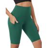 imageODODOS Womens Tummy Control Biker Shorts 20 with Pockets High Waist Athletic Workout Yoga Shorts35 5quot 8quot  10quot InseamDark Green