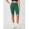 imageODODOS Womens Tummy Control Biker Shorts 20 with Pockets High Waist Athletic Workout Yoga Shorts35 5quot 8quot  10quot InseamDark Green