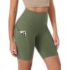 imageODODOS Womens Tummy Control Biker Shorts 20 with Pockets High Waist Athletic Workout Yoga Shorts35 5quot 8quot  10quot InseamDark Olive