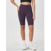 imageODODOS Womens Tummy Control Biker Shorts 20 with Pockets High Waist Athletic Workout Yoga Shorts35 5quot 8quot  10quot InseamDark Purple