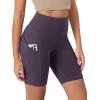 imageODODOS Womens Tummy Control Biker Shorts 20 with Pockets High Waist Athletic Workout Yoga Shorts35 5quot 8quot  10quot InseamDark Purple