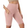 imageODODOS Womens Tummy Control Biker Shorts 20 with Pockets High Waist Athletic Workout Yoga Shorts35 5quot 8quot  10quot InseamDusty Pink