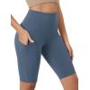 imageODODOS Womens Tummy Control Biker Shorts 20 with Pockets High Waist Athletic Workout Yoga Shorts35 5quot 8quot  10quot InseamInk Blue