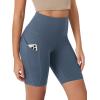 imageODODOS Womens Tummy Control Biker Shorts 20 with Pockets High Waist Athletic Workout Yoga Shorts35 5quot 8quot  10quot InseamInk Blue