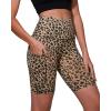 imageODODOS Womens Tummy Control Biker Shorts 20 with Pockets High Waist Athletic Workout Yoga Shorts35 5quot 8quot  10quot InseamLeopard