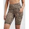 imageODODOS Womens Tummy Control Biker Shorts 20 with Pockets High Waist Athletic Workout Yoga Shorts35 5quot 8quot  10quot InseamLeopard