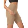 imageODODOS Womens Tummy Control Biker Shorts 20 with Pockets High Waist Athletic Workout Yoga Shorts35 5quot 8quot  10quot InseamLight Brown