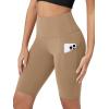 imageODODOS Womens Tummy Control Biker Shorts 20 with Pockets High Waist Athletic Workout Yoga Shorts35 5quot 8quot  10quot InseamLight Brown