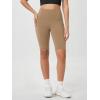 imageODODOS Womens Tummy Control Biker Shorts 20 with Pockets High Waist Athletic Workout Yoga Shorts35 5quot 8quot  10quot InseamLight Brown