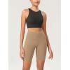 imageODODOS Womens Tummy Control Biker Shorts 20 with Pockets High Waist Athletic Workout Yoga Shorts35 5quot 8quot  10quot InseamLight Brown