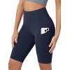 imageODODOS Womens Tummy Control Biker Shorts 20 with Pockets High Waist Athletic Workout Yoga Shorts35 5quot 8quot  10quot InseamNavy