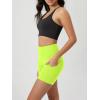 imageODODOS Womens Tummy Control Biker Shorts 20 with Pockets High Waist Athletic Workout Yoga Shorts35 5quot 8quot  10quot InseamNeon Green Yellow