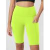 imageODODOS Womens Tummy Control Biker Shorts 20 with Pockets High Waist Athletic Workout Yoga Shorts35 5quot 8quot  10quot InseamNeon Green Yellow