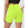 imageODODOS Womens Tummy Control Biker Shorts 20 with Pockets High Waist Athletic Workout Yoga Shorts35 5quot 8quot  10quot InseamNeon Green Yellow