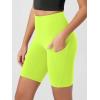 imageODODOS Womens Tummy Control Biker Shorts 20 with Pockets High Waist Athletic Workout Yoga Shorts35 5quot 8quot  10quot InseamNeon Green Yellow