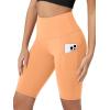 imageODODOS Womens Tummy Control Biker Shorts 20 with Pockets High Waist Athletic Workout Yoga Shorts35 5quot 8quot  10quot InseamNeon Orange